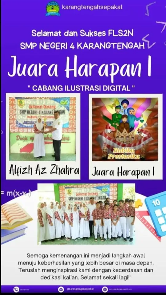 Juara Harapan 1 Festival dan Lomba Seni Siswa Nasional (FLS2N) Tingkat Kabupaten pada cabang Ilustrasi Digital