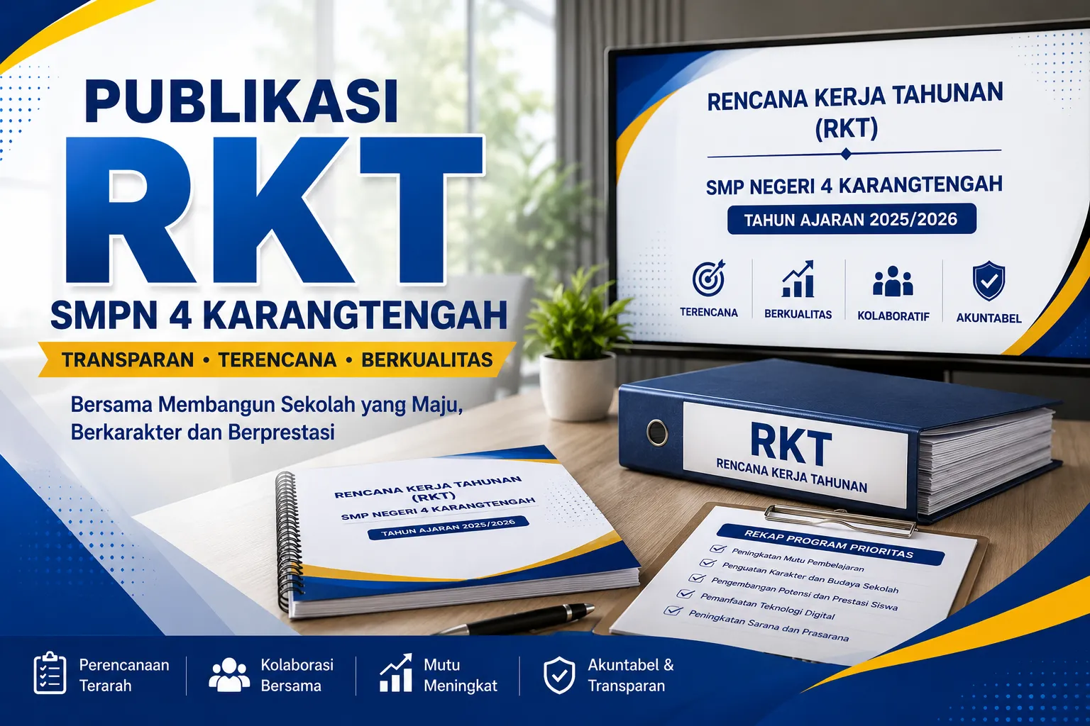 Publikasi Rencana Kerja Tahunan (RKT) SMP Negeri 4 Karangtengah Tahun Pelajaran 2025/2026